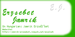 erzsebet jamrik business card